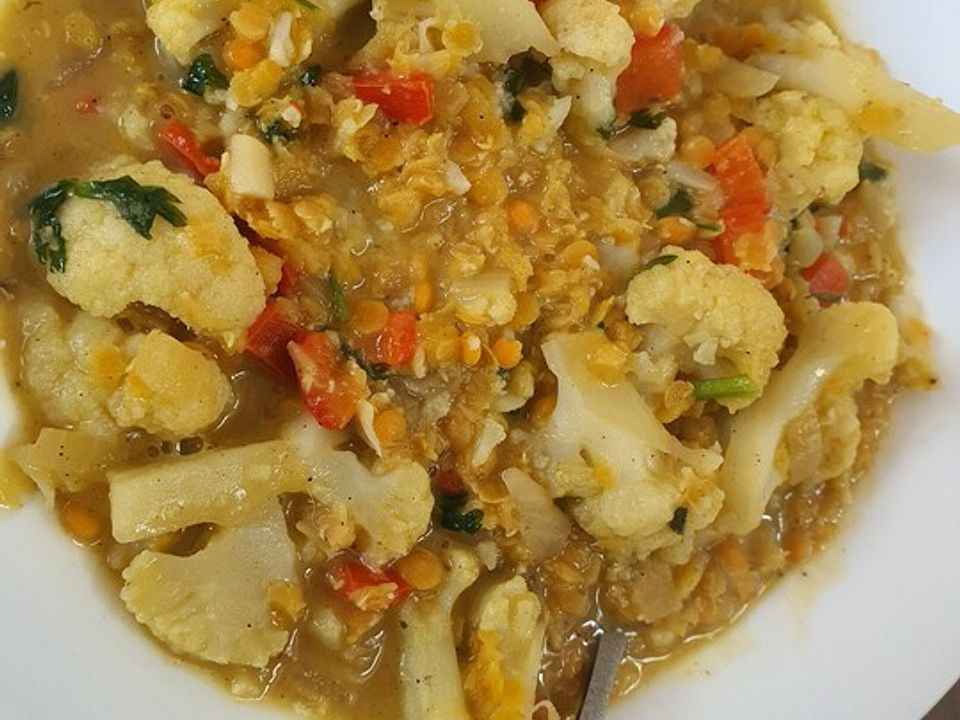 Linsen-Kokos-Curry mit Blumenkohl von mixtogether| Chefkoch