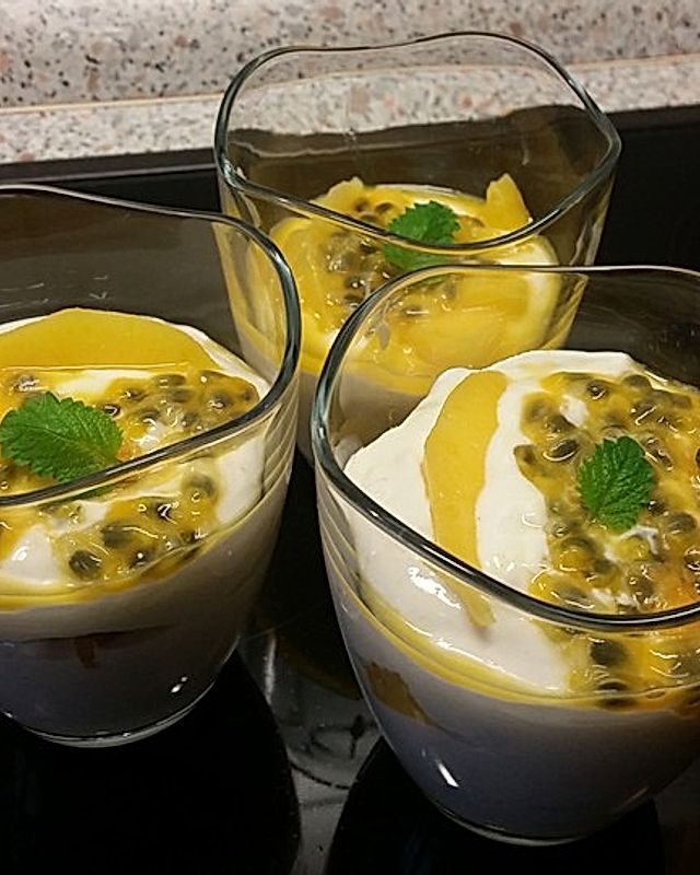 Mango-Maracuja-Mascarpone-Dessert