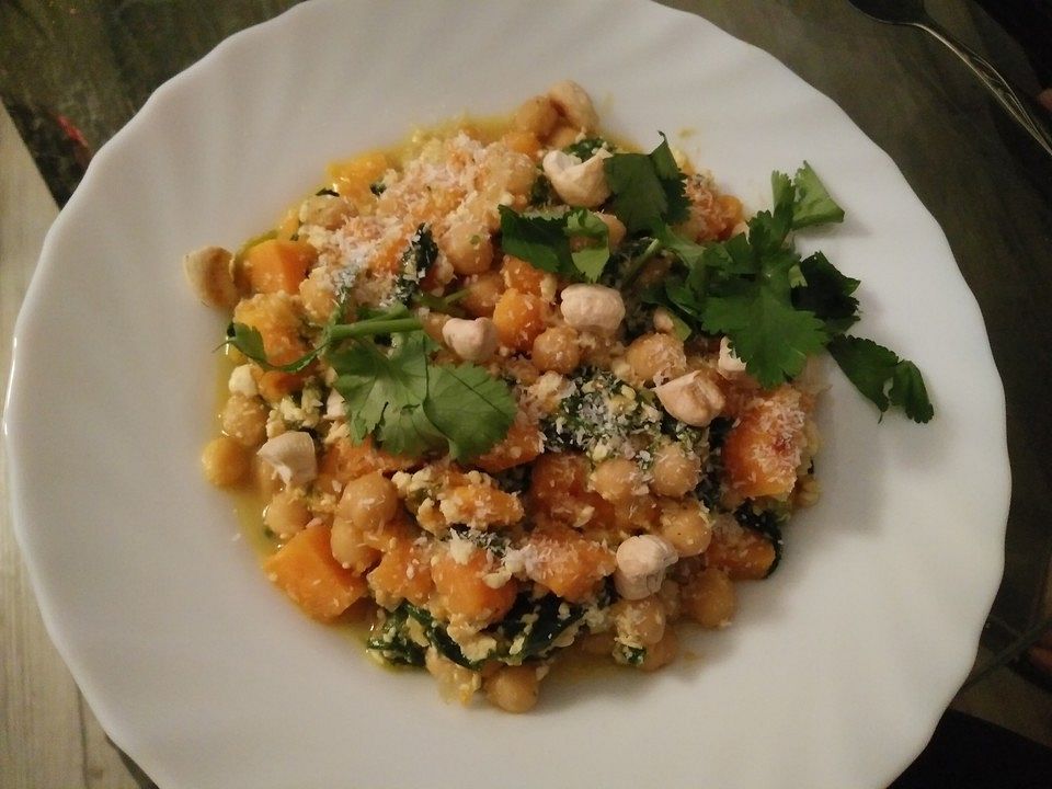 Ayurvedisches Susskartoffelcurry Mit Spinat Und Kichererbsen Von Bommesbude Chefkoch