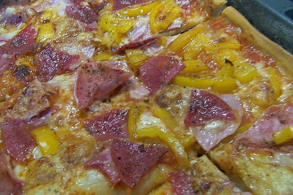 Käse - Salami - Kochschinkenpizza