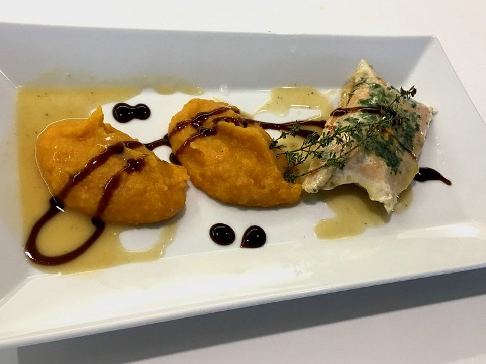 Lachsforelle auf Gemüsebett &amp;quot;sous vide&amp;quot; mit Süßkartoffelpüree von ...