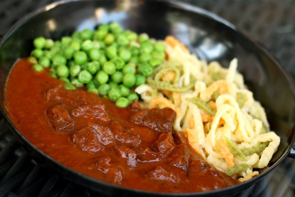 Malzbier-Rindergulasch aus dem Schnellkochtopf