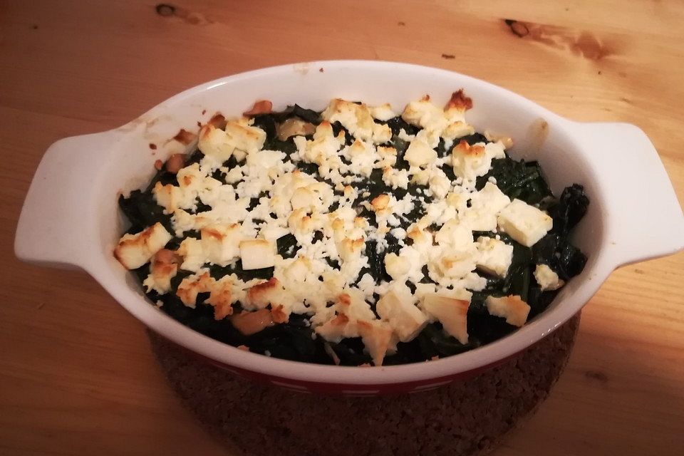 Spinat-Feta-Cashew-Auflauf