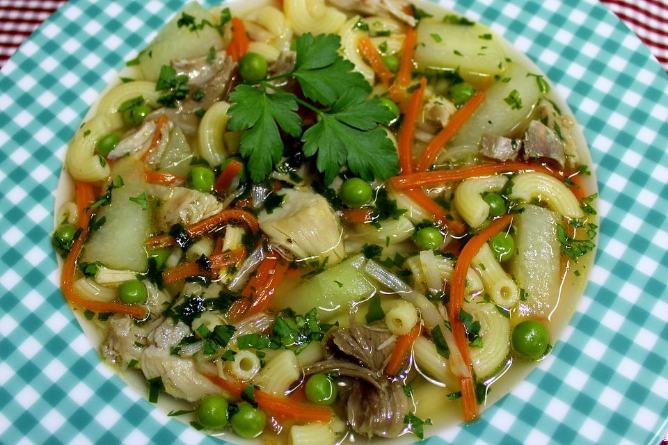 Hühner-Nudelsuppe mit Gemüse