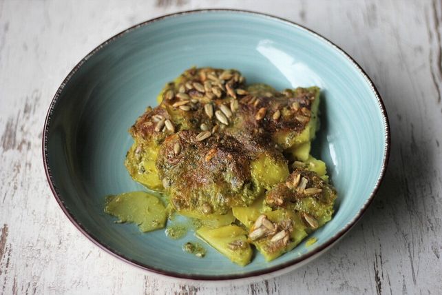 Veganes Bärlauch-Kartoffel-Gratin von TheVeganLunchSaver| Chefkoch