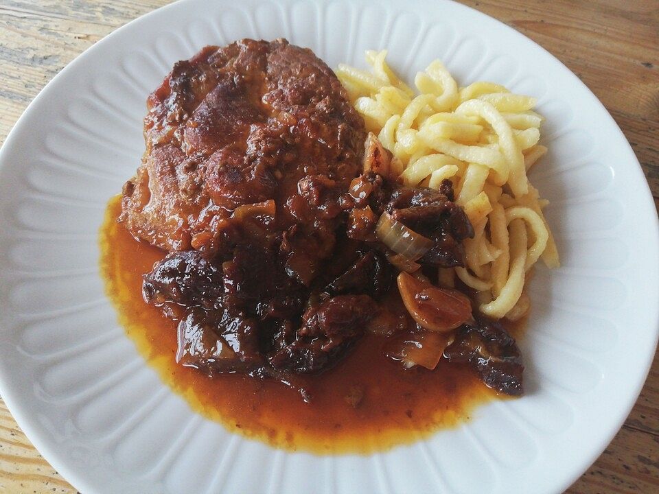 Kammkoteletts mit Aprikosen und Backpflaumen von eisbobby| Chefkoch