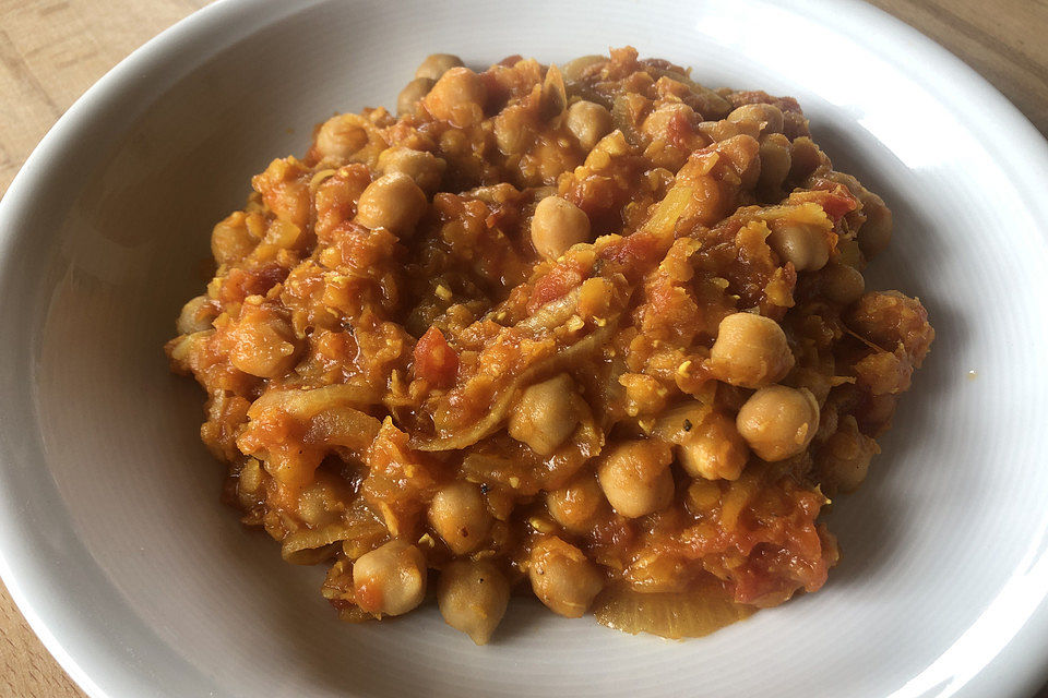 Indisches Linsencurry mit Kichererbsen - Chana Dal