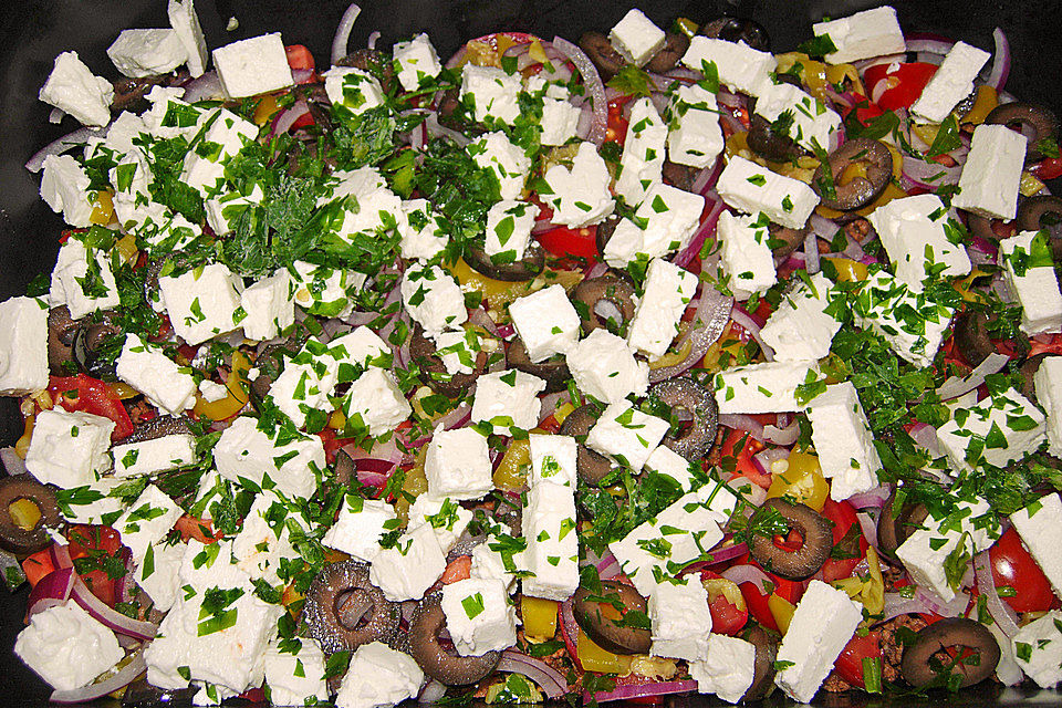 Schichtsalat auf griechisch