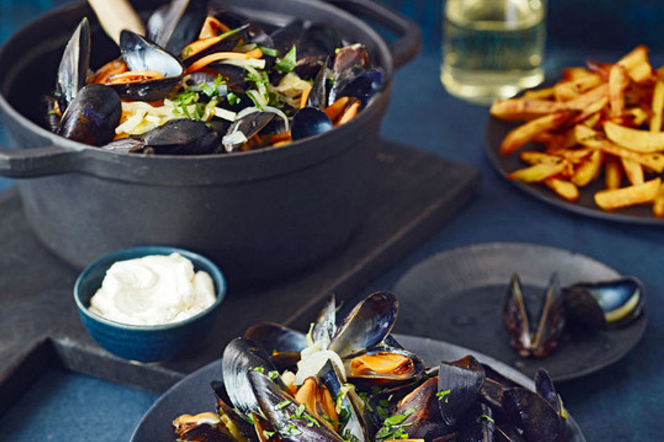 Moules Frites mit Aioli