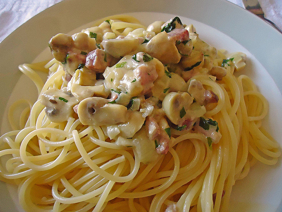 Spaghetti Mit Schinken Sahne Sosse Von Golddrache Chefkoch