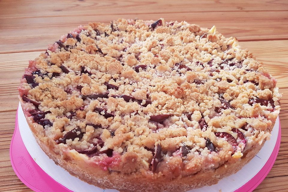 Zwetschgen-Streuselkuchen mit Pudding