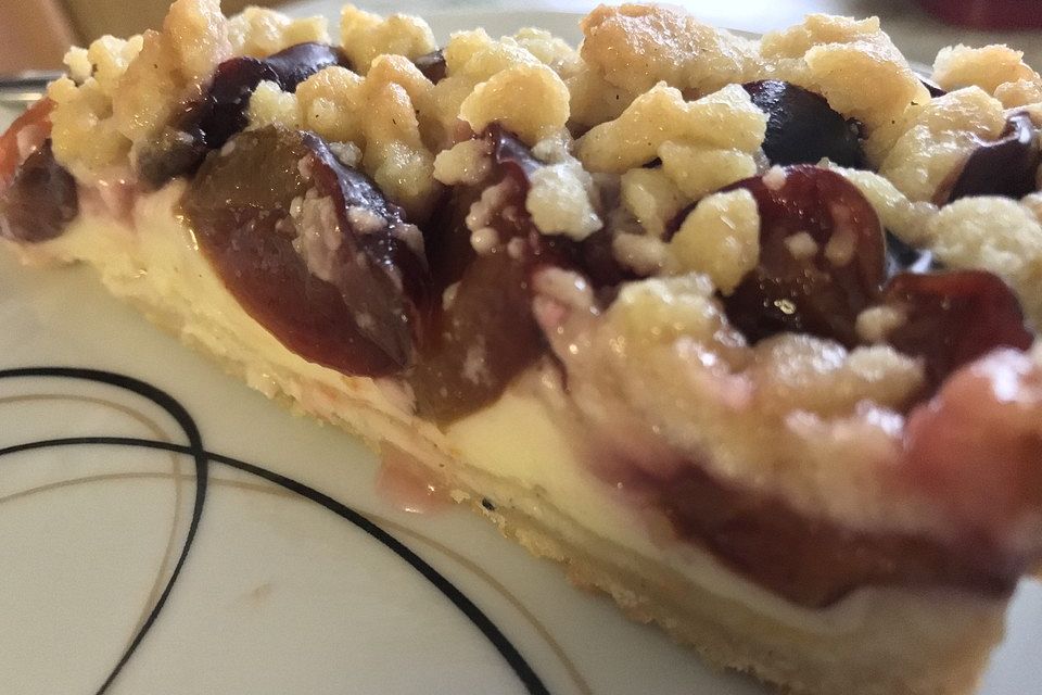 Zwetschgen-Streuselkuchen mit Pudding