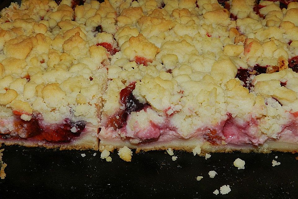 Zwetschgen-Streuselkuchen mit Pudding