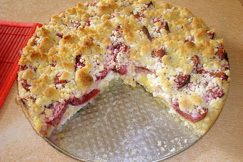 Zwetschgen-Streuselkuchen mit Pudding