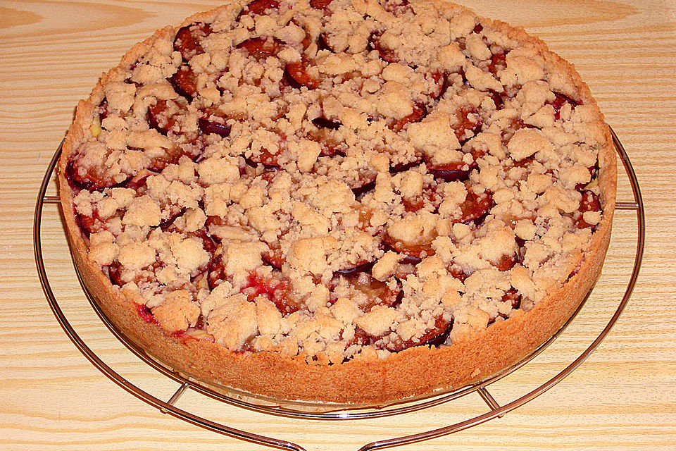 Zwetschgen-Streuselkuchen mit Pudding