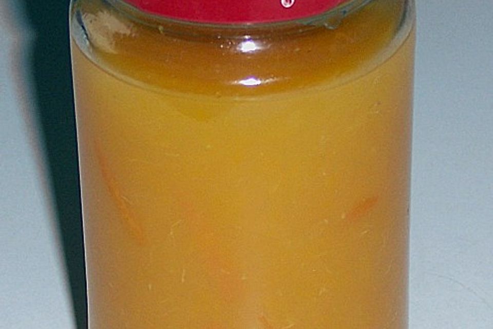 Orangenmarmelade mit Schale und Schuss