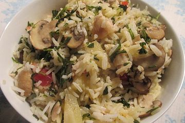 Warmer Reissalat mit Hähnchen und Rucola