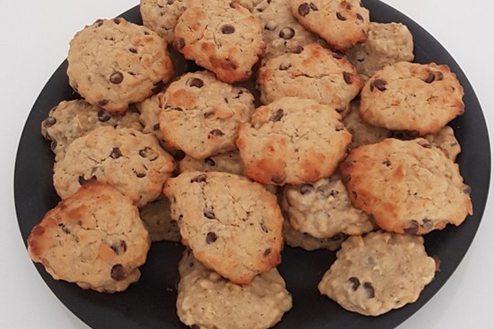 Haferflocken-Bananen-Cookies mit Schokotropfen