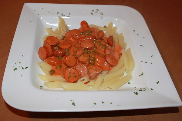 Nudelsauce mit Wiener Würstchen von stefanie-hew | Chefkoch