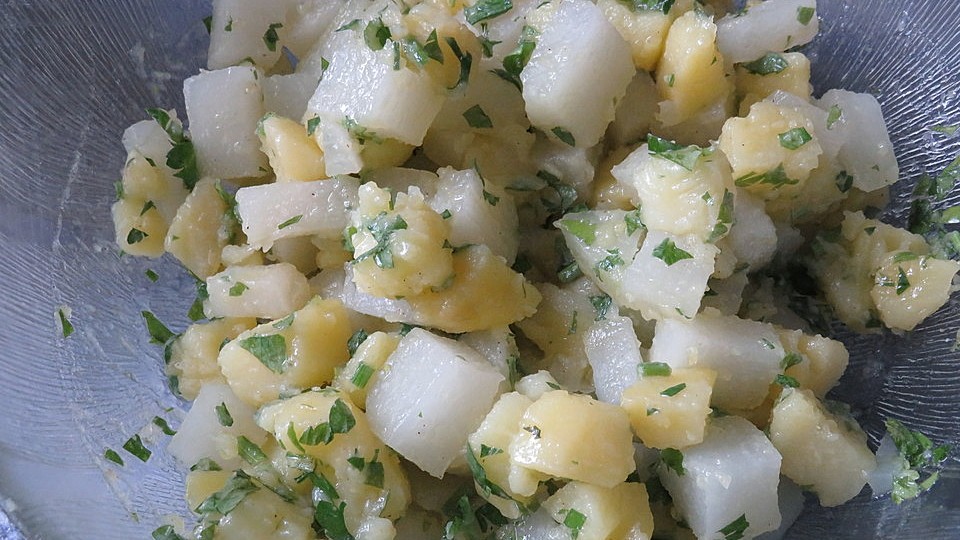 Lauwarmer Kartoffel Kohlrabi Salat Von Opmutti Chefkoch 