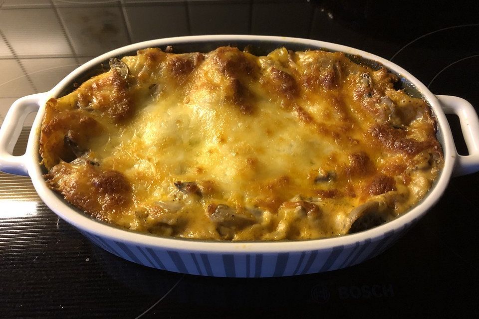 Lasagne mit Hackfleisch und Pilzen