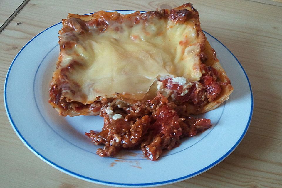 Lasagne mit Hackfleisch und Pilzen