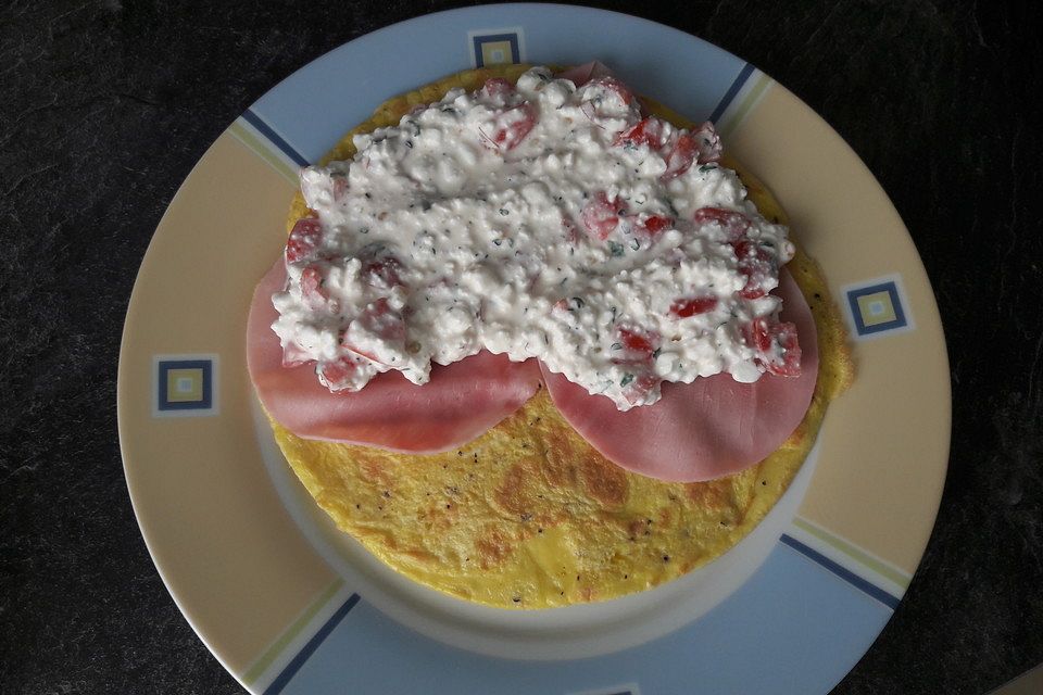 Fitness-Omelette mit körnigem Frischkäse