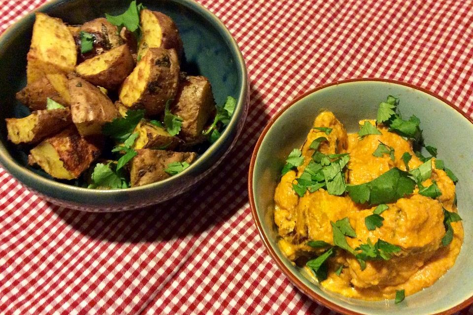 Tofu Masala mit Bombay Kartoffeln