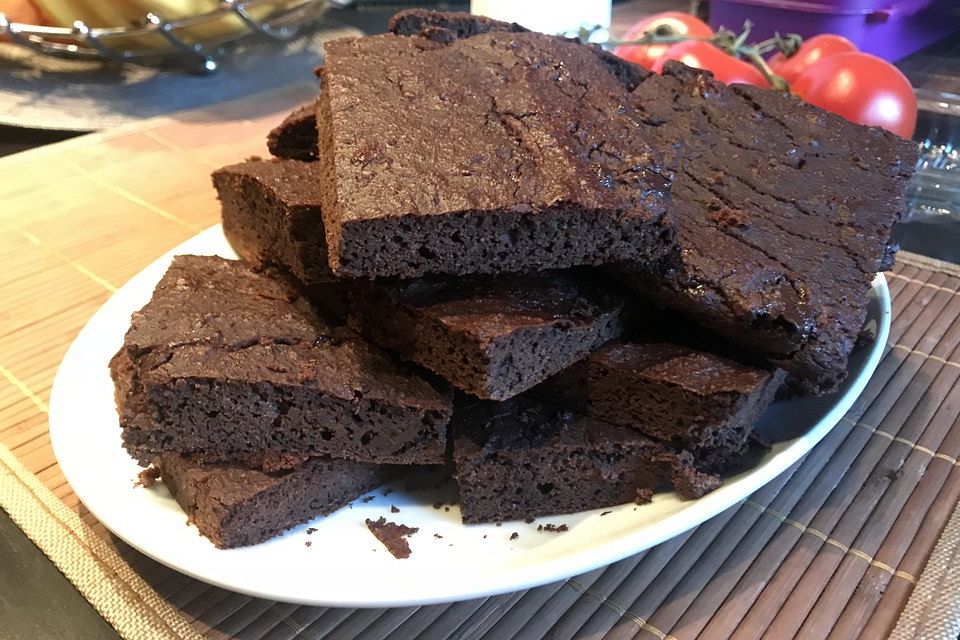 Kalorienarme Zucchini-Brownies ohne Butter und Mehl