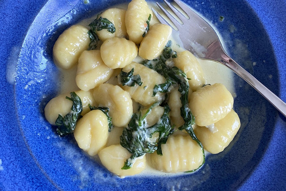 Gnocchi in Spinat-Gorgonzolasauce