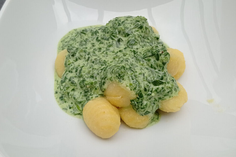 Gnocchi in Spinat-Gorgonzolasauce