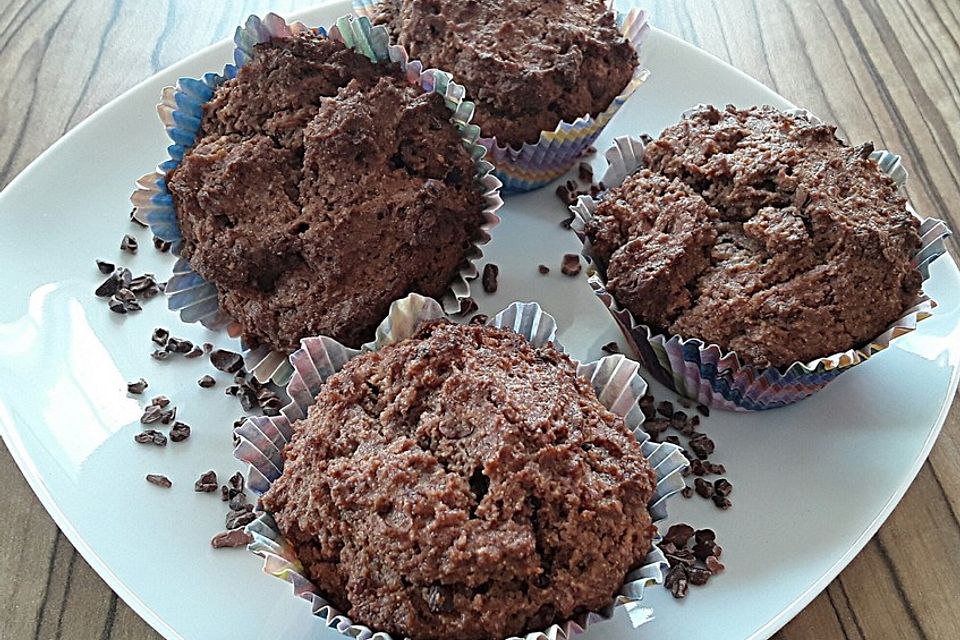 Schoko-Muffins mit Kakaonibs