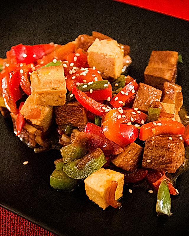 Paprika-Tofu-Wokpfanne