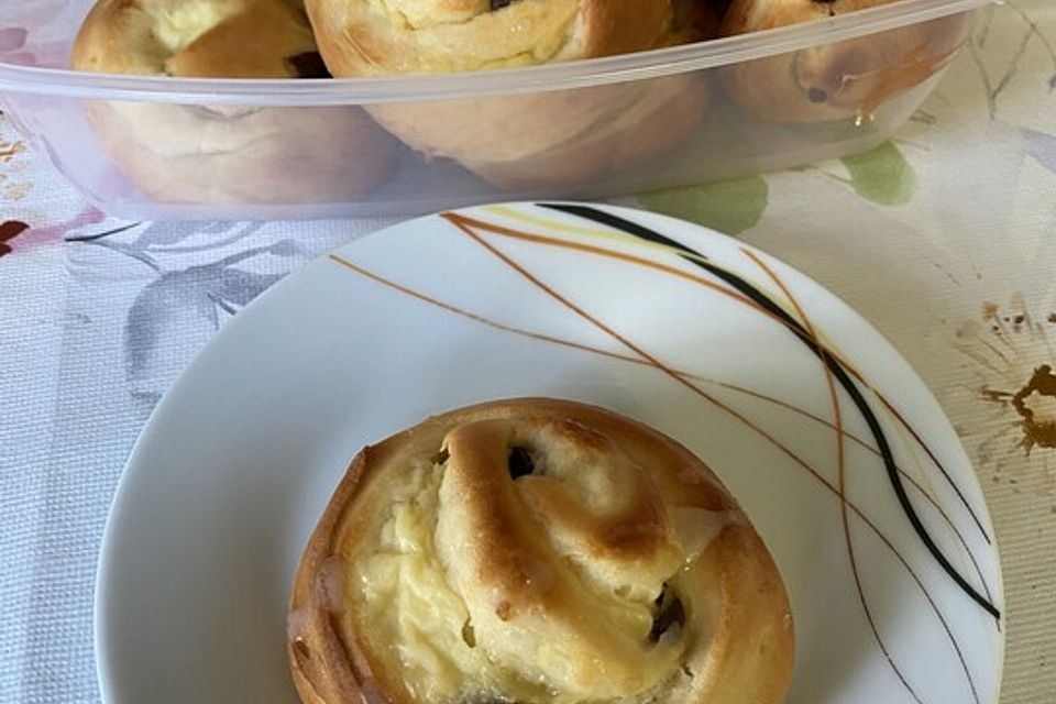Puddingschnecken mit Vanille Puddingschnecken mit Vanille