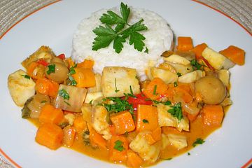 Fisch-Curry mit Süßkartoffeln