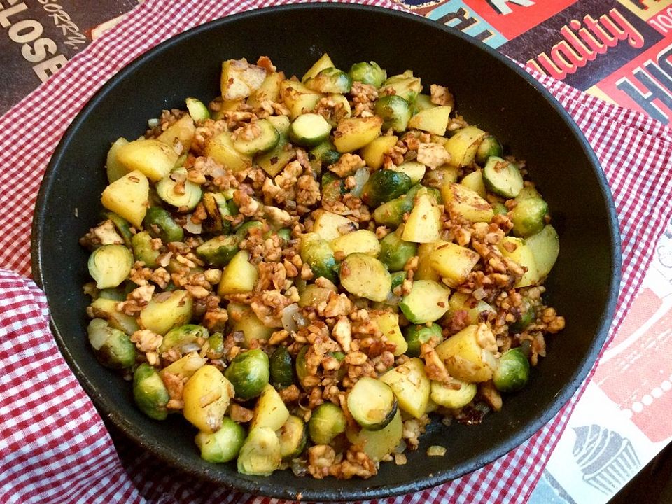 Bratkartoffeln Mit Rosenkohl Und Tempeh Von Energybird| Chefkoch