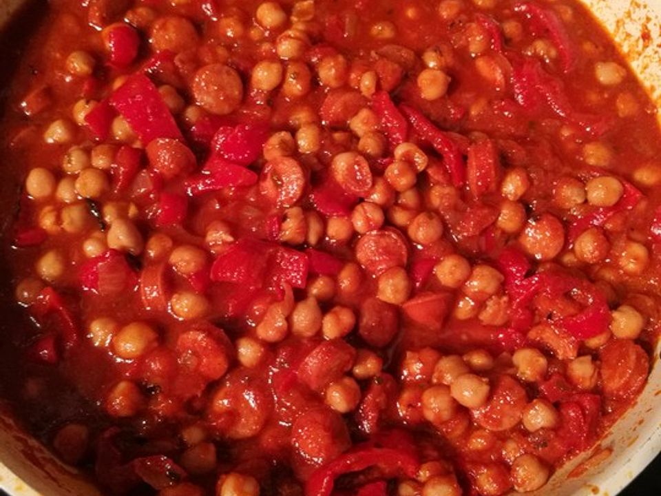 Kichererbsen-Ragout mit Cabanossi und Paprika von Tatunca | Chefkoch