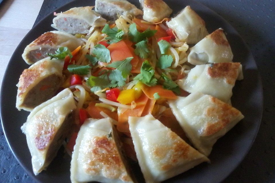 Scharfe Maultaschen auf asiatische Art