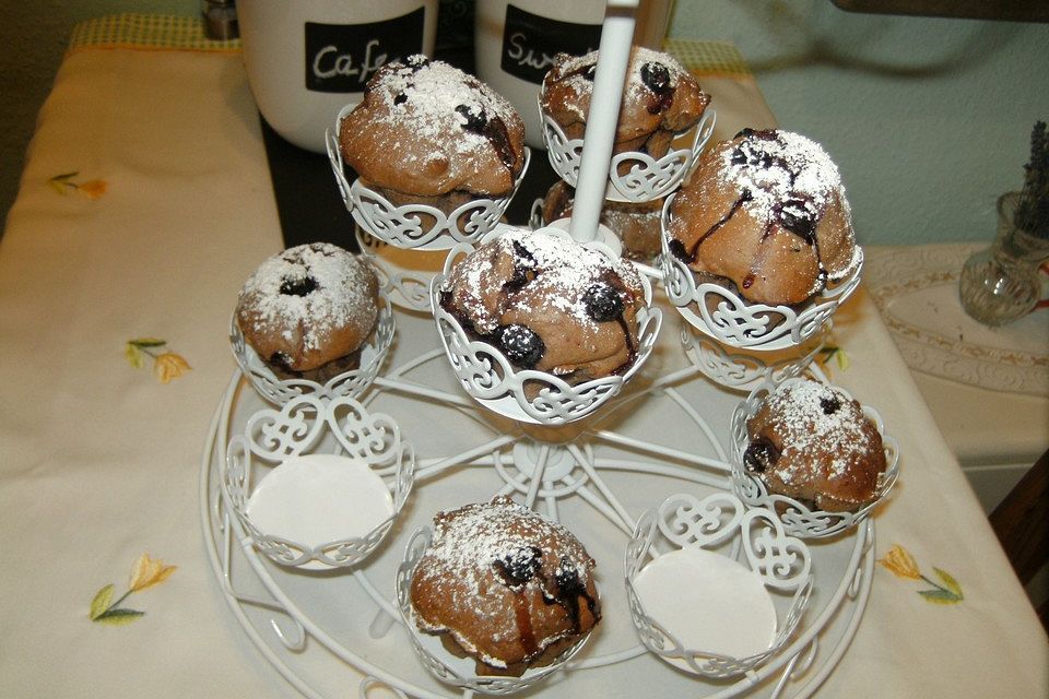 Heidelbeer-Muffins mit Schokopudding Heidelbeer-Muffins mit Schokopudding