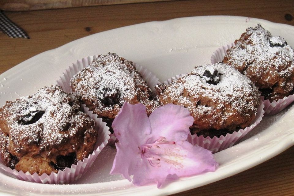 Heidelbeer-Muffins mit Schokopudding Heidelbeer-Muffins mit Schokopudding