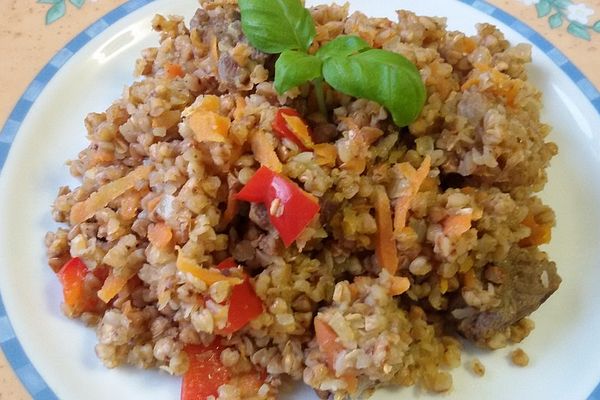 Ebly-Weizen-Pfanne mit Schinkengulasch von kratzetatze | Chefkoch