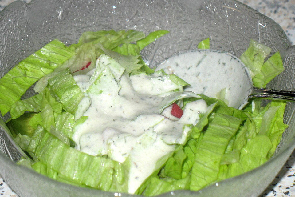 Joghurt Dressing mit Zitrone und Dill