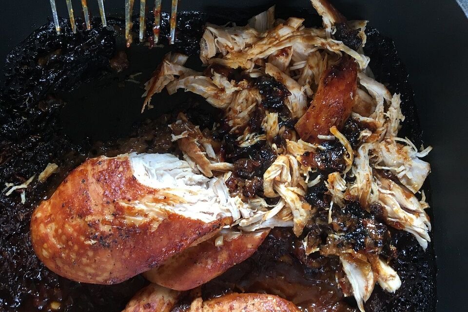 Pulled Chicken in Apfel-BBQ-Soße