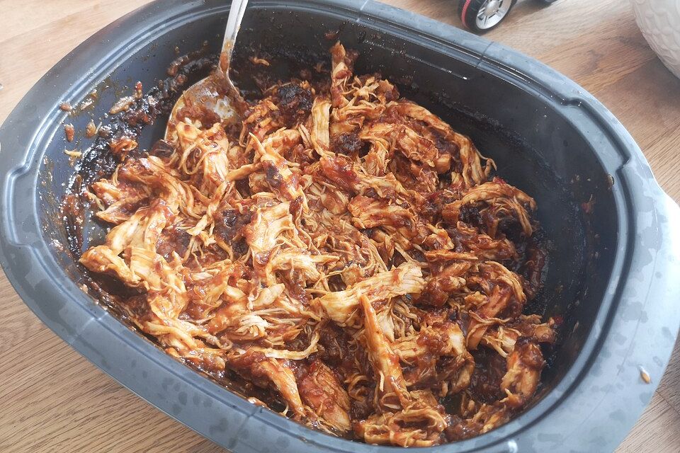 Pulled Chicken in Apfel-BBQ-Soße