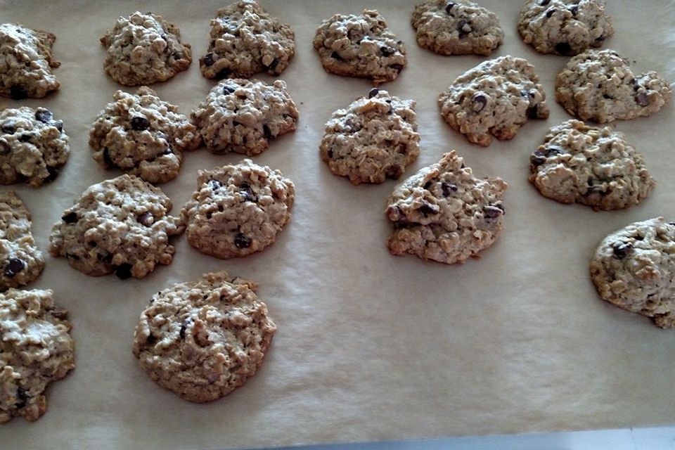 Amerikanische Chocolate Chip-Haferflocken-Cookies Amerikanische Chocolate Chip-Haferflocken-Cookies