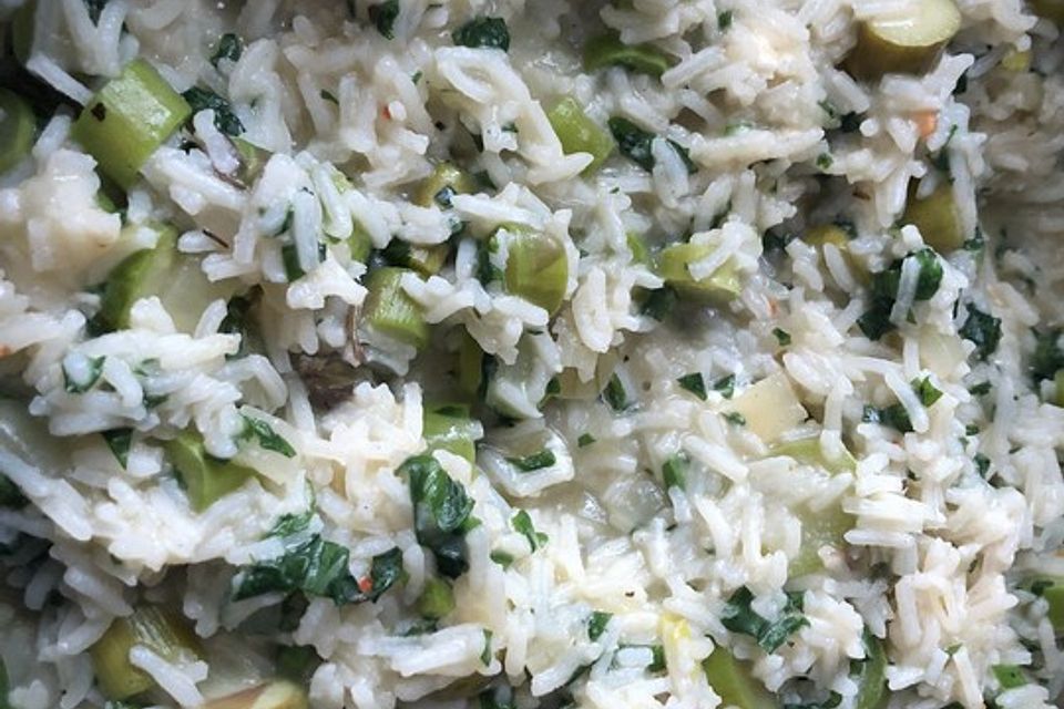 Risotto mit grünem Spargel und Bärlauch