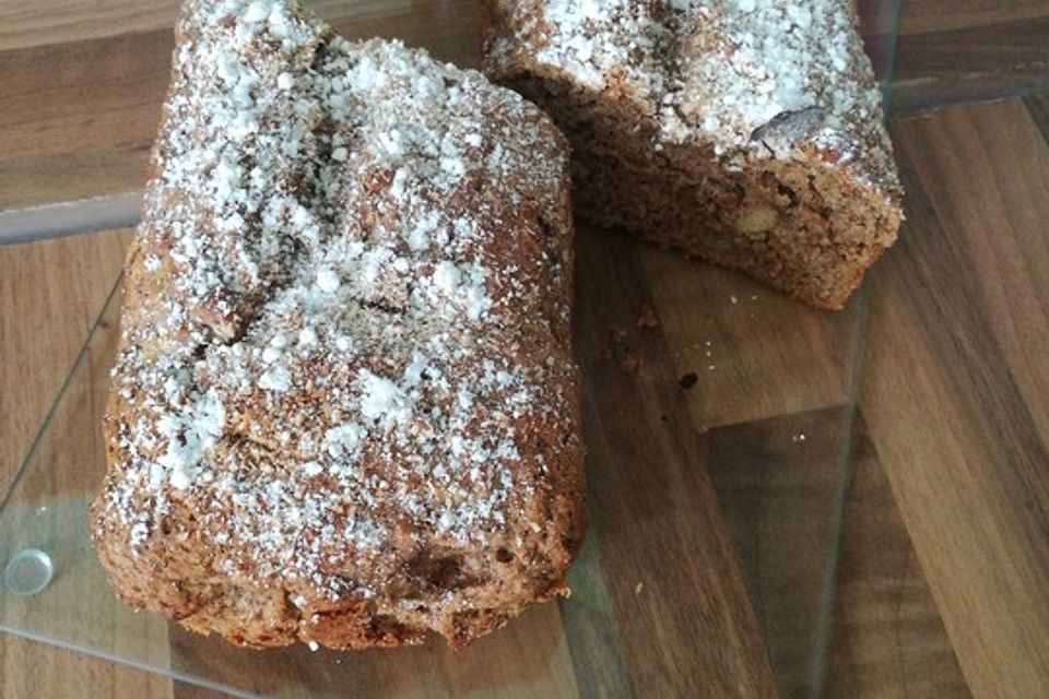 Bananenbrot mit Schokoflocken, ohne Ei