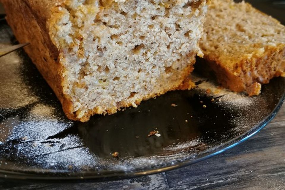 Bananenbrot mit Schokoflocken, ohne Ei