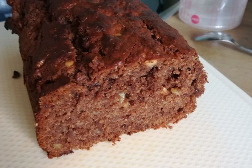 Bananenbrot mit Schokoflocken, ohne Ei