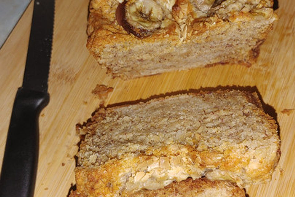 Bananenbrot mit Schokoflocken, ohne Ei